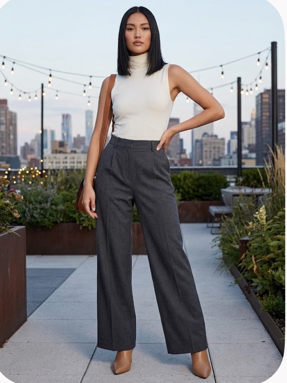 Zara white/cream bodysuit turtleneck